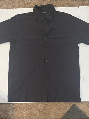 John Henry Men's Black Short-Sleeve Button-Down Shirt